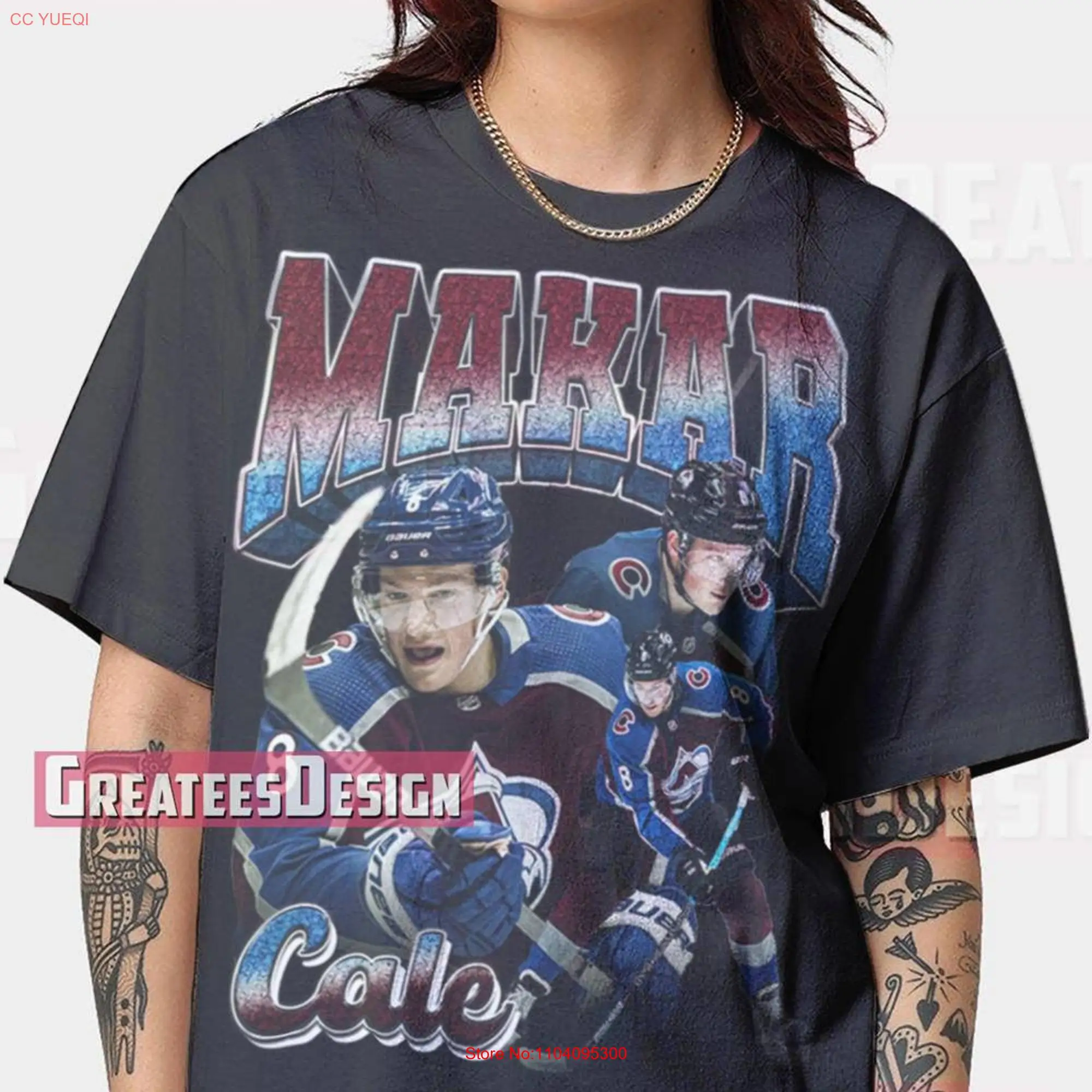 Limited Cale Makar T shirt Oversize GEE14 long or short sleeves