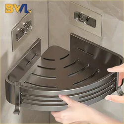 Aluminum Alloy Bathroom Shelves  Punch-free Thickened Tripod Wall-mounted Corner Shelf Bathroom  Accessories Shower Organizer