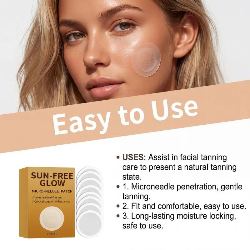 Portable Natural Bronzing Self-Tan Stickers 7/10Pcs Mild Micro-Needle Tanning Patches Quick Sunless UV-Damage-Free Design