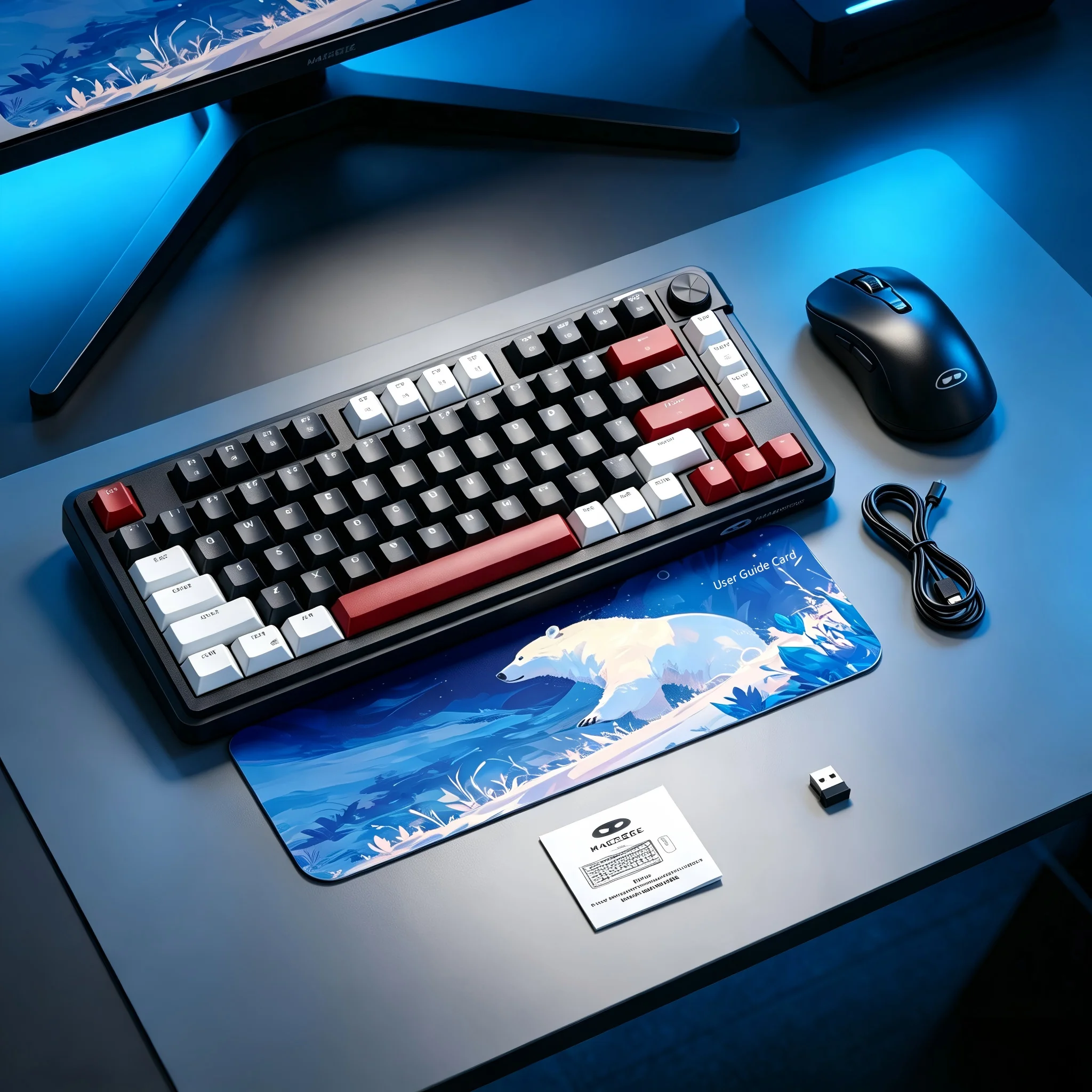 MageGee Gk950 Wireless Keyboard and Mouse Combo, RGB Backlit, Silent Key, Volume Knob for Student Home Study/Gift/Office/Gaming