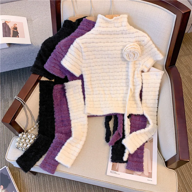 autumn 2023 New for Women Sweater Soft Knitting Slim Fashion Separate Sleeves Spring