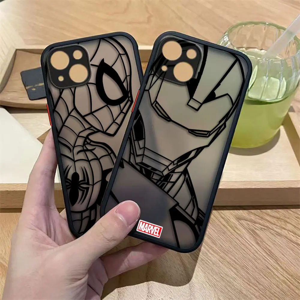 

Marvel Iron Man SpiderMan Matte Phone Case For Samsung A04 A05S A07 A10 A12 A13 A14 M23 M32 M51 M52 M53 NOTE 20 10 9 8 10 Case