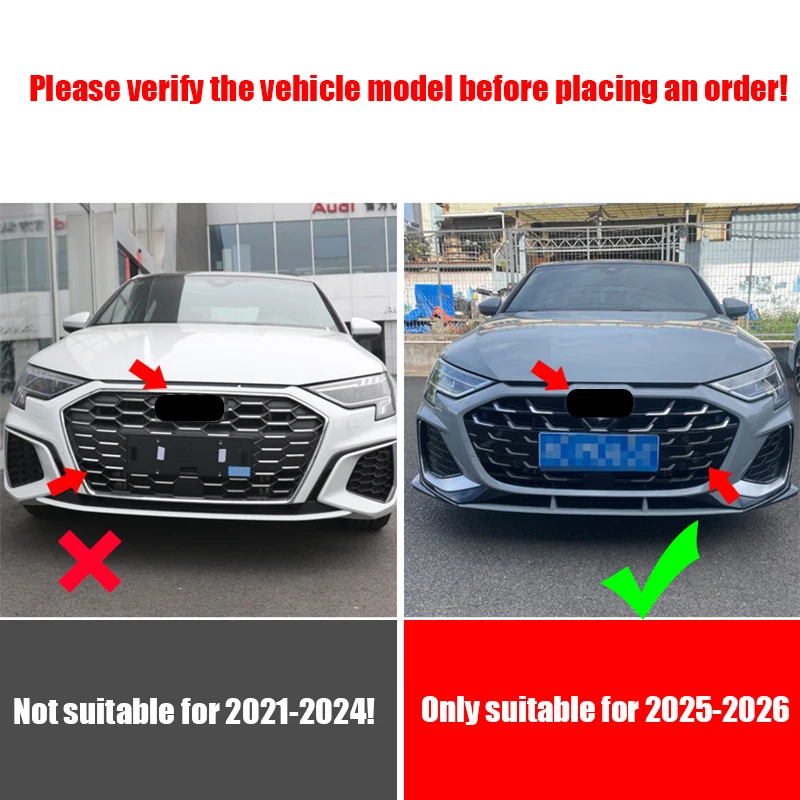 For Audi A3 2025 2026 Adhesive installation of car front bumper protection angle and exterior protection view 2