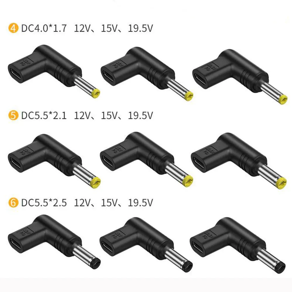 1Pc Type C USB C PD to DC Jack Plug Charging Adapter Converter Universal 12V 15V 19V for Various types of small power devices