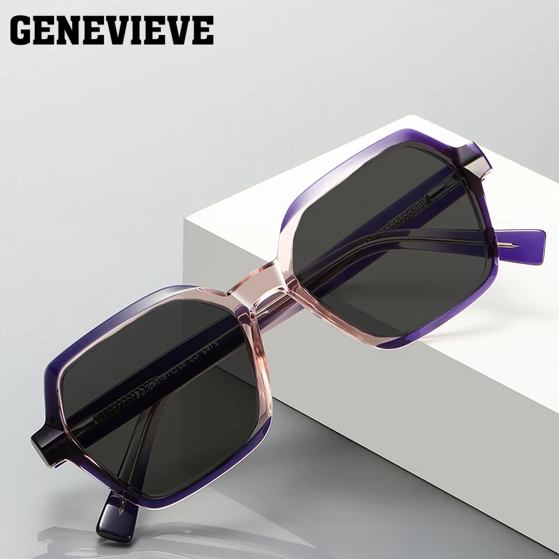 GENEVIEVE Personalized Geometric Polarized Sunglasses UV Protection Can Be Customized Prescription Sunglasses Fashion Frame 2162