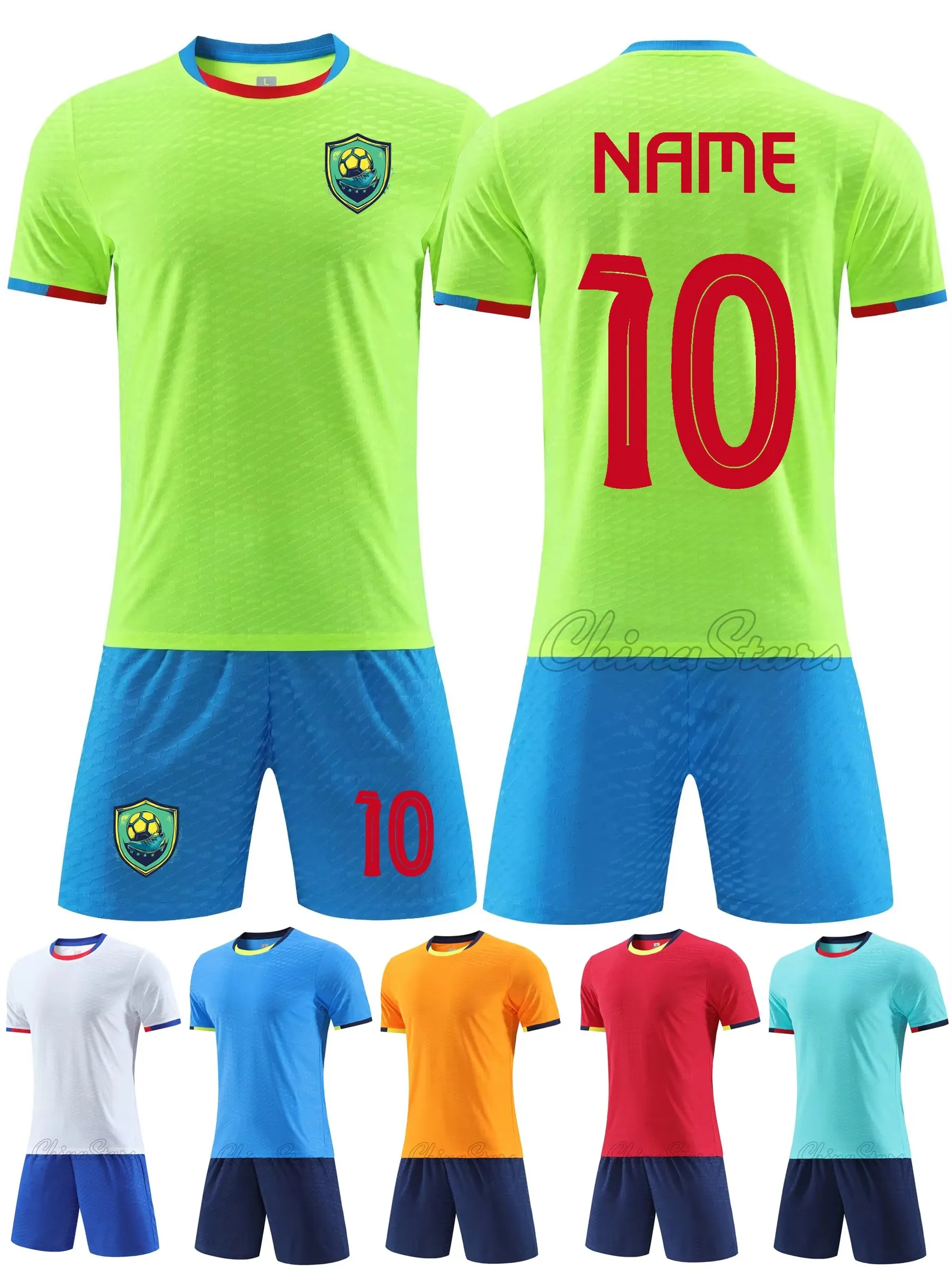 

2025 Men Children Soccer Jerseys Sets Boys Girls Football Shirt Sportswear Print Men Kids Football Training Uniforms Tracksuits