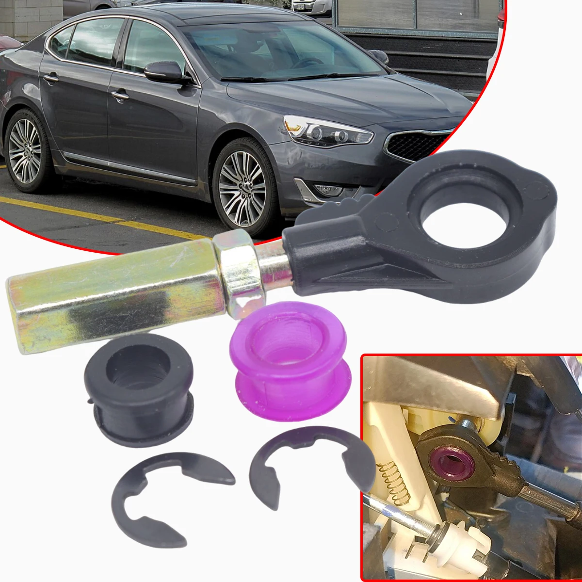 Gear Shift Cable Eyelet Control Bushing Shifter Lever Selector End Rod Connect Adapter for Kia Amanti Cadenza Ceed Estate Forte