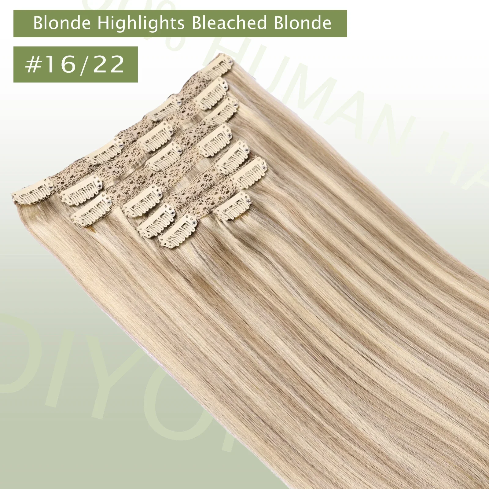 Natuurlijk zwart recht haarverlengstukken van echt haar, set van 7 PU clip-in onzichtbare wefts, 100g lichtgewicht voor vrouwen, haarstyling