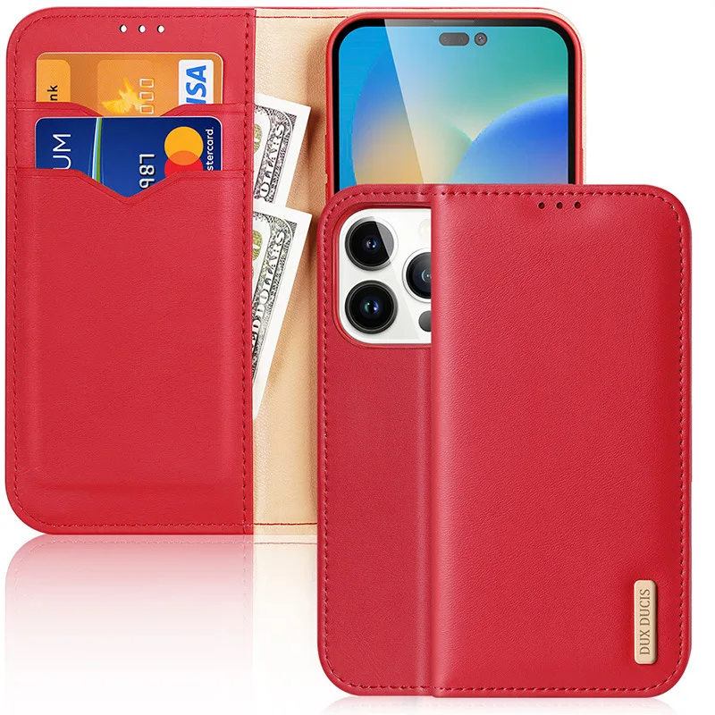 Hot Sales Dux Ducis Luxe Lederen Portemonnee Case Voor Iphone 16 15 14 Iphone 15 Pro Max Plus Vintage kaart Flip Cover Tas