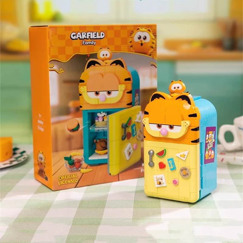 Garfield building block refrigerator popcorn machine collection model animation peripheral childrens assembly toys birthday gift