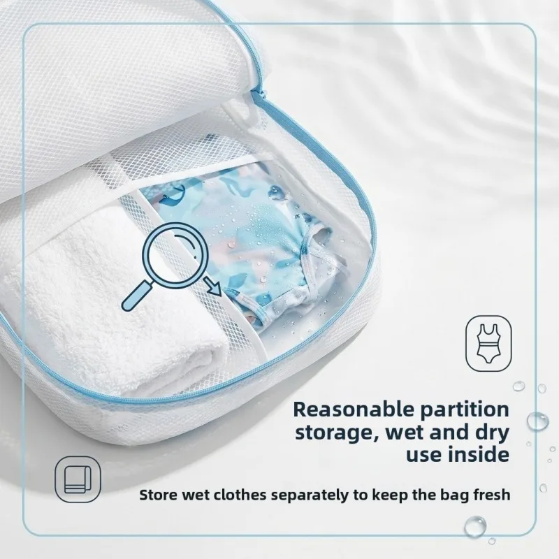 Outdoor portable handheld swimming storage bag, multi-layer large capacity, towel, goggles, swimsuit, waterproof finishing bag