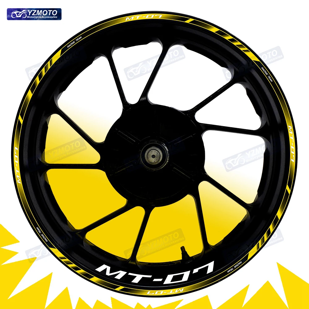 

For MT-07 MT07 MT 07 Motorcycle 17 Inch Front And Rear Wheel Sticker Hub Decal Decorative Reflective Waterproof Rim Stickers