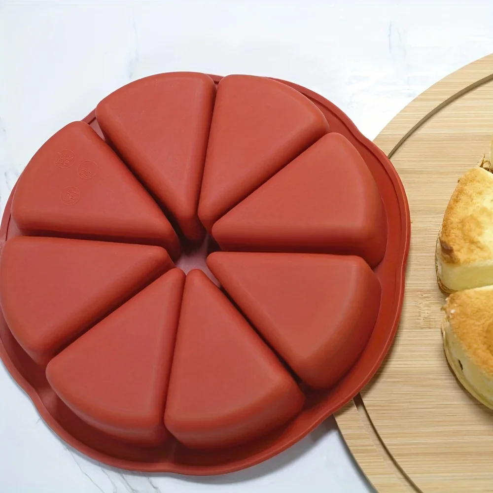 مجموعة قوالب كعكة مثلثة من السيليكون مكونة من قطعة واحدة - مناسبة لصواني الخبز غير اللاصقة ذات 8 تجويف لـ Brownies والفطائر والكب كيك وما إلى ذلك