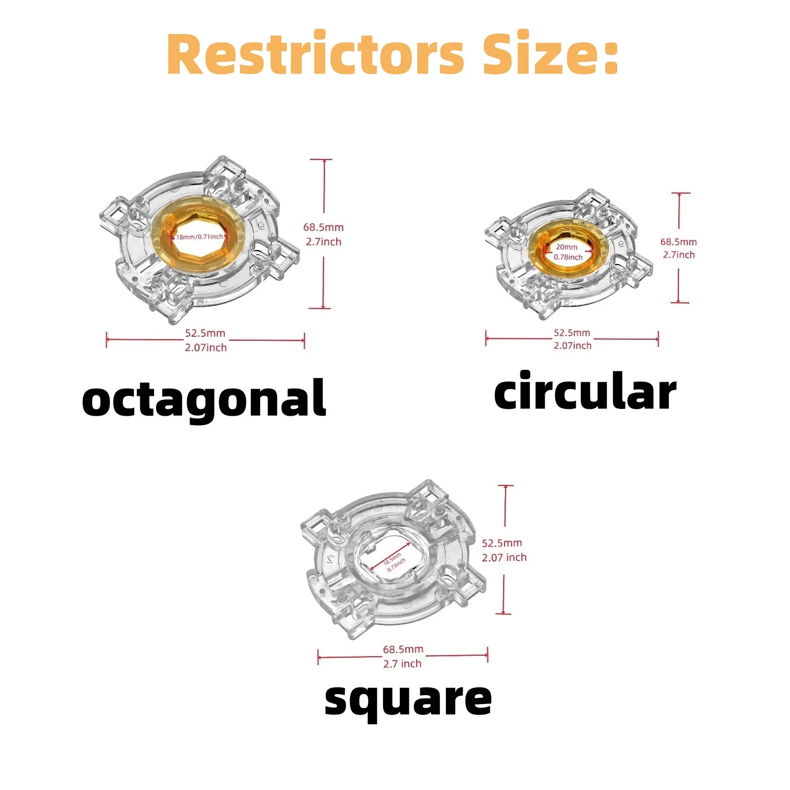 Imagem -02 - Restritor Gate Arcade Octogonal Redondo Quadrado Joystick Vara de Luta Compatível com Sanwa Gt-y Jlf Maneiras Pcs