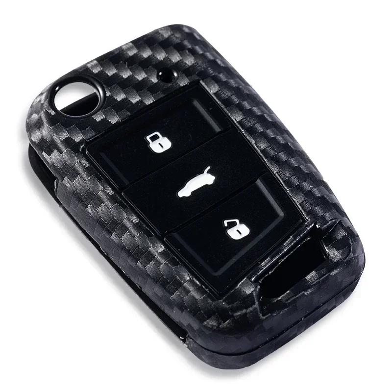 Carbon Fiber Style Car Key Case Cover For VW Volkseagen Passat B8 Magotan For Skoda Superb A7 Kodiaq For Seat