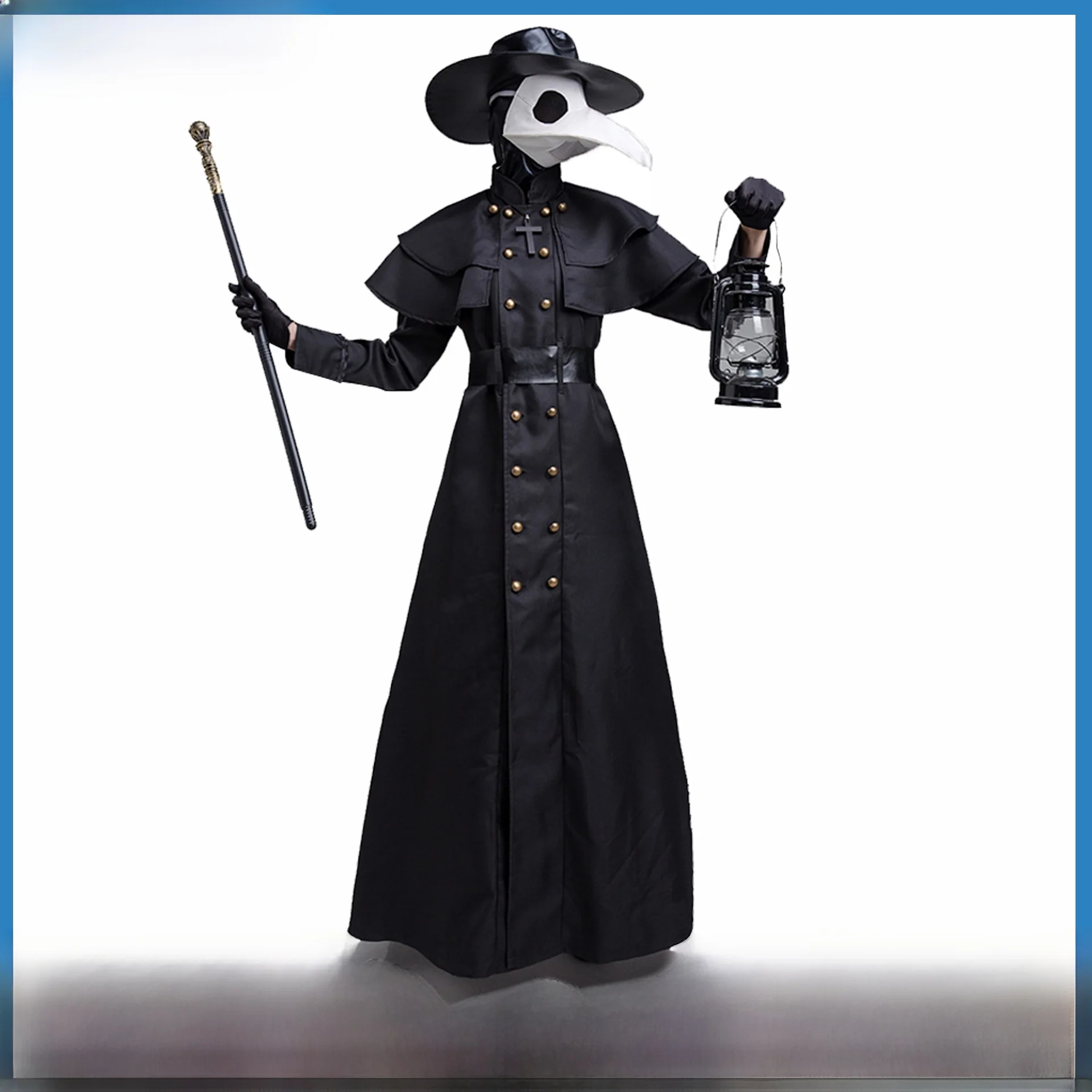 

Костюм доктора эпидемии в стиле стейппанк для взрослых на Хэллоуин, с длинной маской-носом, в стиле средневековья, дизайн «птичий рот»/«ворониный рот»