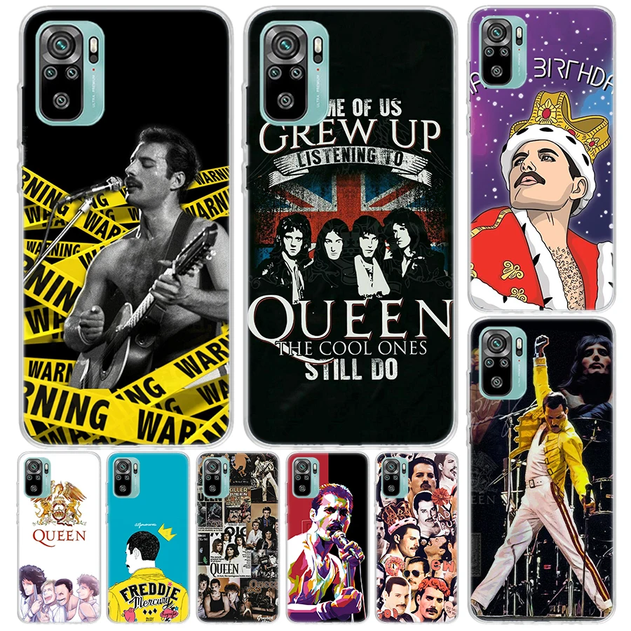 Rock Funky Freddie Mercury Queen Cover For Xiaomi Redmi Note 13 12S 12 11 11S 10S 10 Pro Plus Phone Case 11E 11T 9 9S 8T 8 + Pri