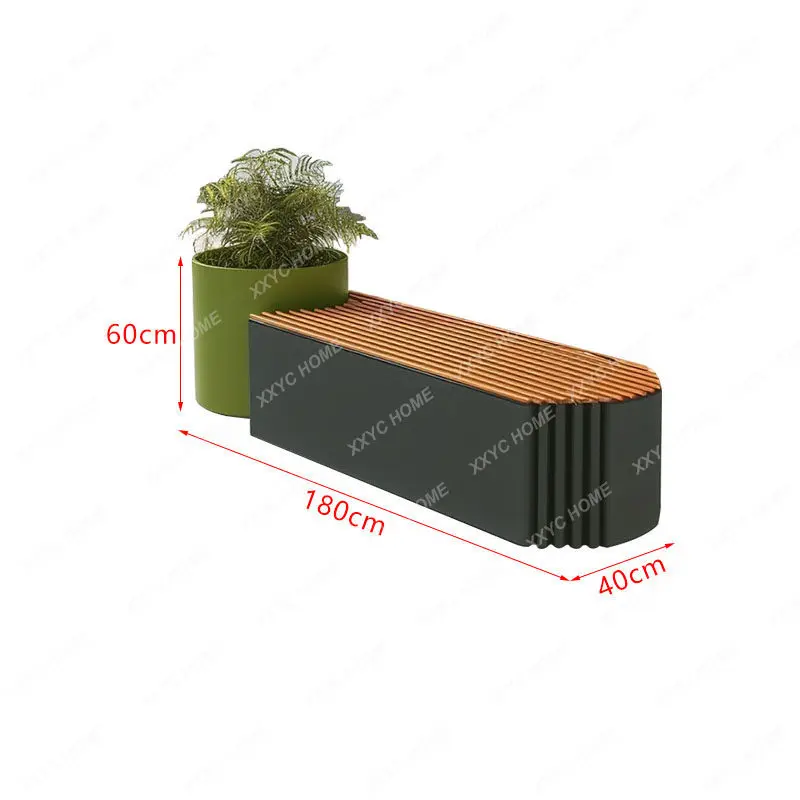 

Outdoor flower box sitting stool combination courtyard commercial street square rest planting flower box leisure stool