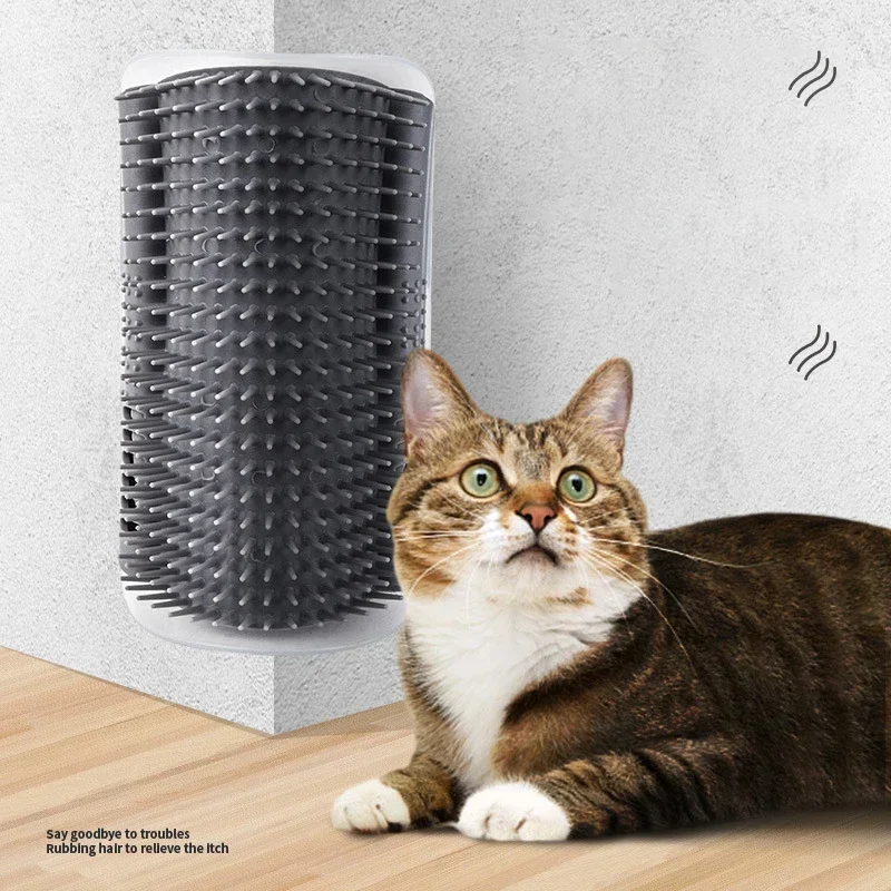 2024 NEW Cats Wall Corner Scratcher Brush Pet Comb Cratch Bristles Arch Massager Self Grooming Accessories Cat Supplies