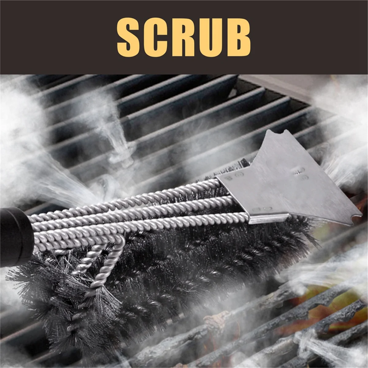 Grill Brush and Scraper Bristle Free - Safe BBQ Brush for Grill - Stainless Grill Grate Cleaner - Safe Grill Accessories