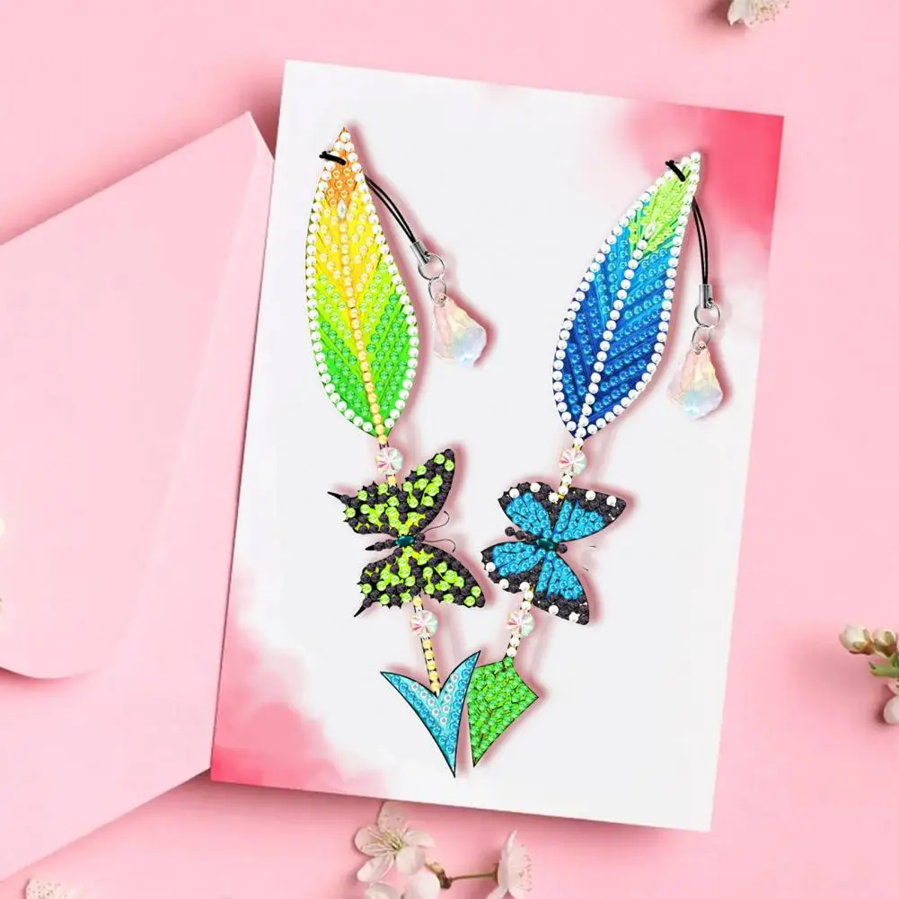 Diamond Painting Bookmark Colorful Feather Butterfly Diamond Painting Bookmark Elegant Page Markings for Home School Diy Crafts