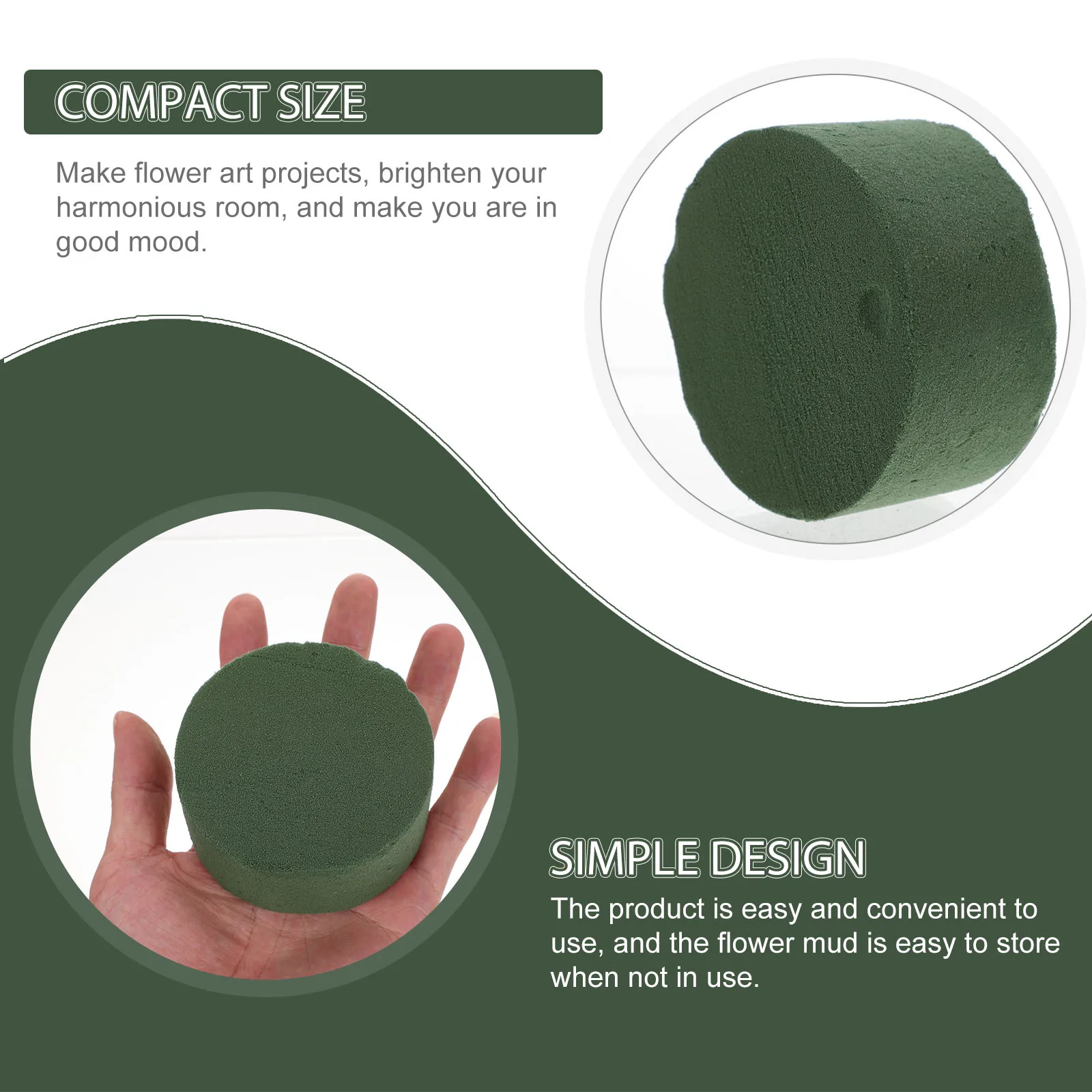 

20 Pcs Round Floral Foam Block for Arrangement Eco Friendly Practical Decor Supplies Mud Bowl Strong Absorption