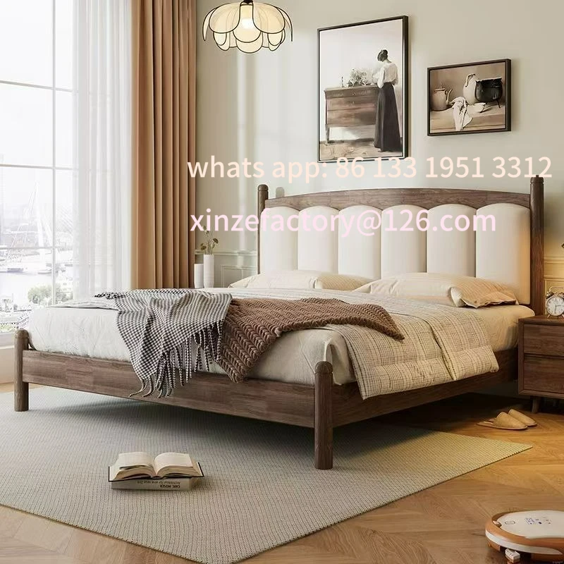 

Customizable North American Black Walnut All Solid Wood Modern Simple Light Luxury Master Bedroom Double Bed