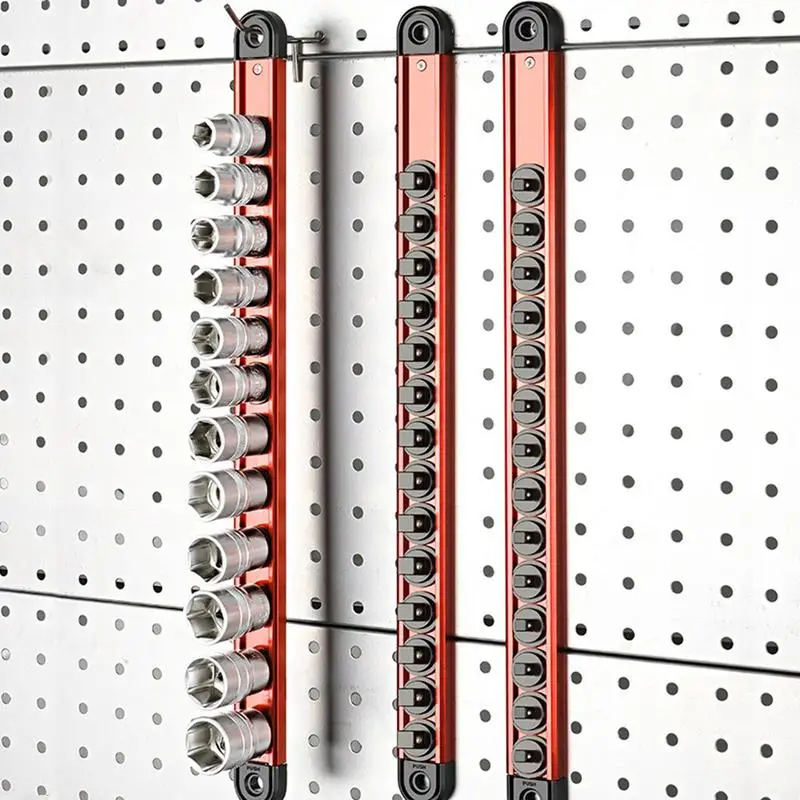 Magnetic Socket Holder Socket Rack Aluminum Alloy Organizers For Toolboxes Rack For Wrench Screwdriver Mechanic Tools
