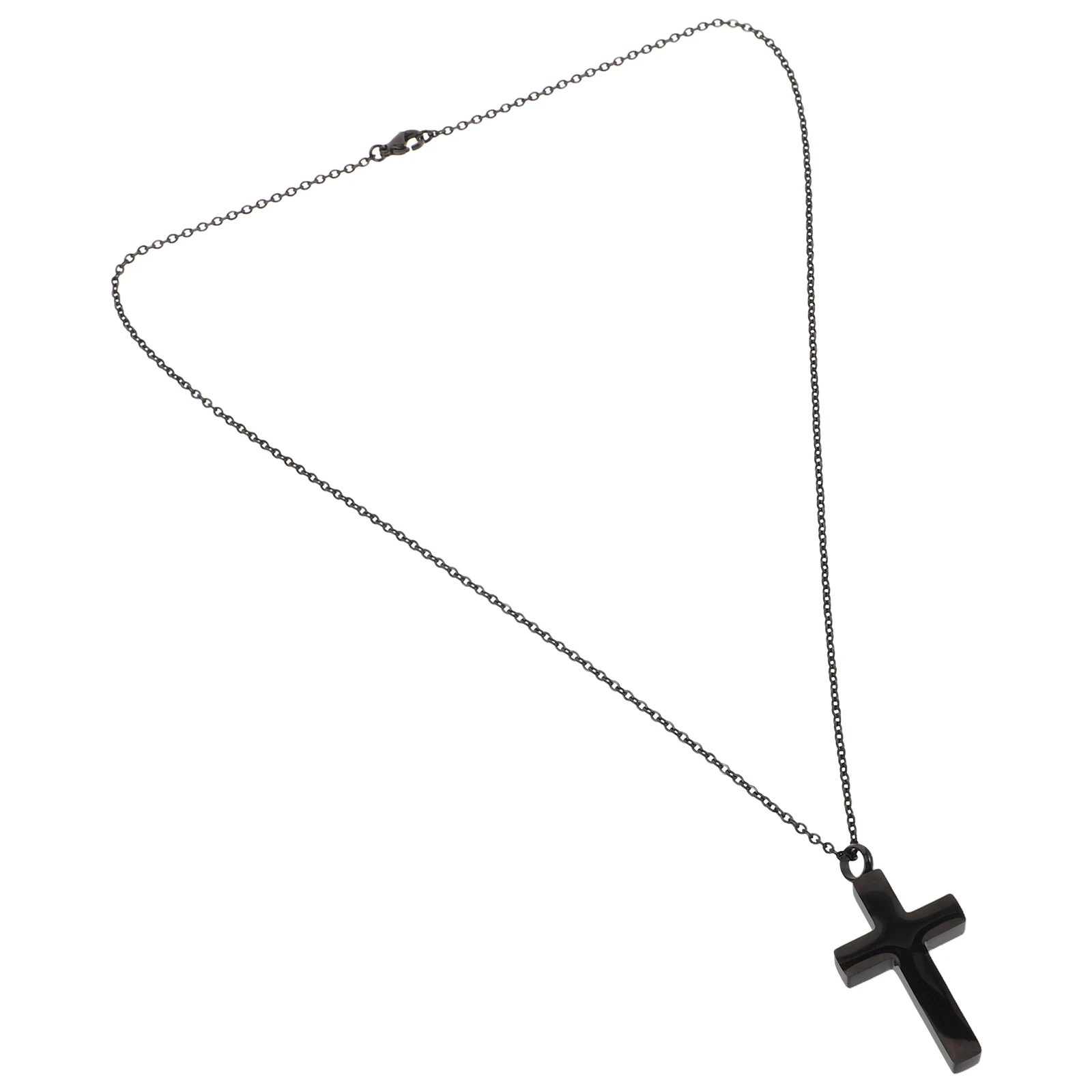 

Stainless Steel Ashes Necklace Openable Cross Pendant Memorial Jewelry for Human Pet Cremation Keepsake Bone Urn Locket Black