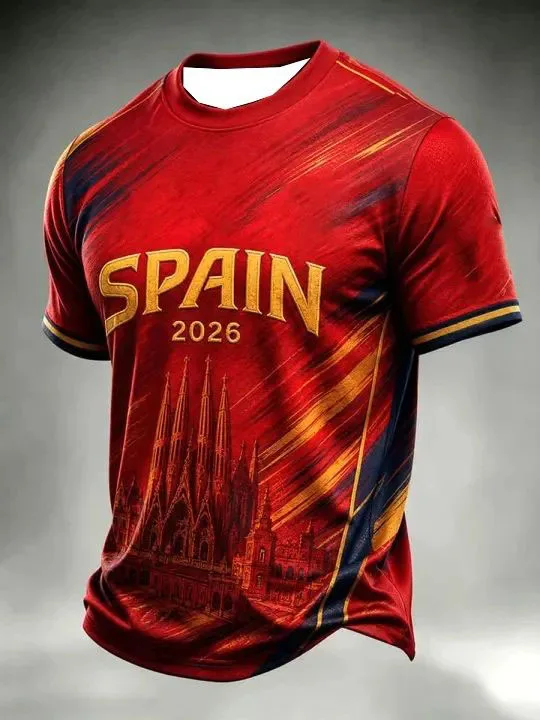 2026 Model Casual Sports Training T-shirt for Football Fans, Quick-drying, Suitable for Family Wear
