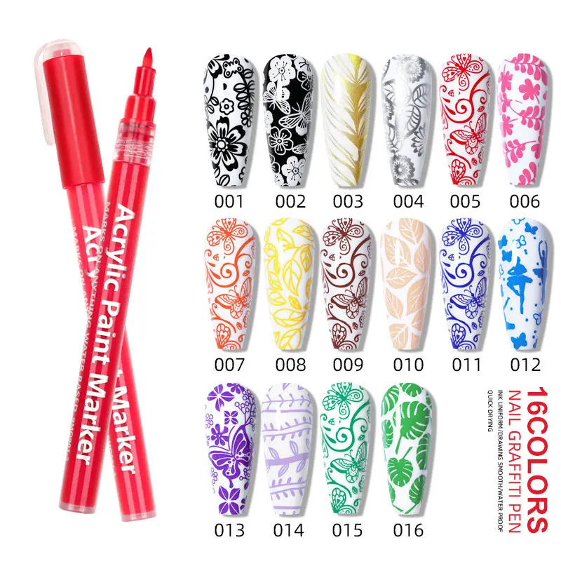 آرتي كلافو مسمار الفن رسم الكتابة على الجدران القلم مقاوم للماء اللوحة بطانة فرشاة DIY بها بنفسك ثلاثية الأبعاد خطوط مجردة زهرة نمط أدوات مانيكير