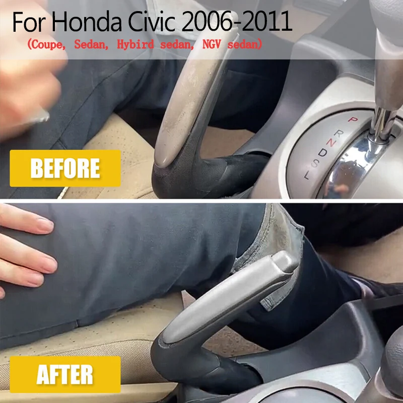 Rhyming Parking Brake Handle Cover For Honda Civic 2006-2010 2011 Left Hand Drive Hand Brake Cover Black Grey 47115-SNA-A82ZA