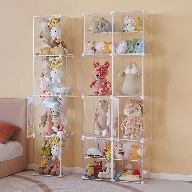 

Transparent Plush Dolls Storage Box Dolls Display Cabinet Dustproof Children's Toy Storage Organizer Display Frame