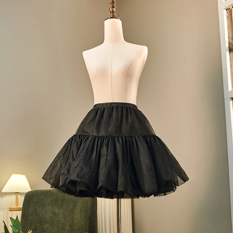 White Tulle Skirt Woman Fluffy Petticoat Lolita Short Puffed Petticoat Luxury Women\'s Tulle Mini Skirt Crinolinas For Girls