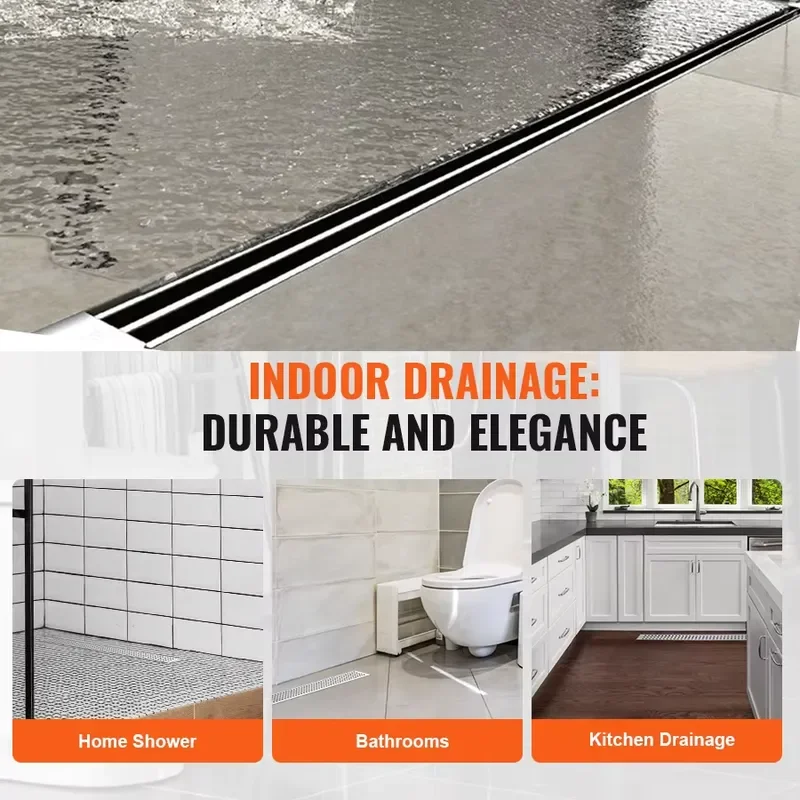 for European Side Leakage Stainless Steel Ultra Thin Narrow Linear Shower Floor Filter Bathroom Bathtub Hotel Manufacturer