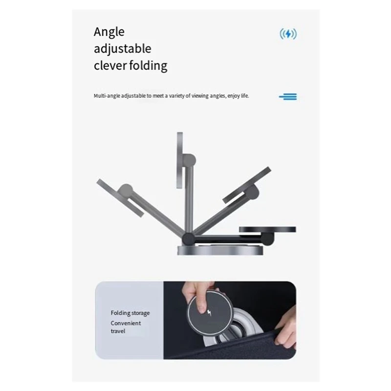 Soporte de cargador inalámbrico magnético, estación de carga rápida plegable, accesorios para Iphone, reloj, 15W, 2 en 1