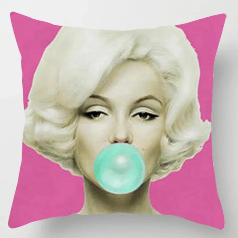 Celebrity Blow Bubbles Pillow Case Decorative Polyester Square Cushion Cover Decorative Home Sofa Pillowcase 45*45cm