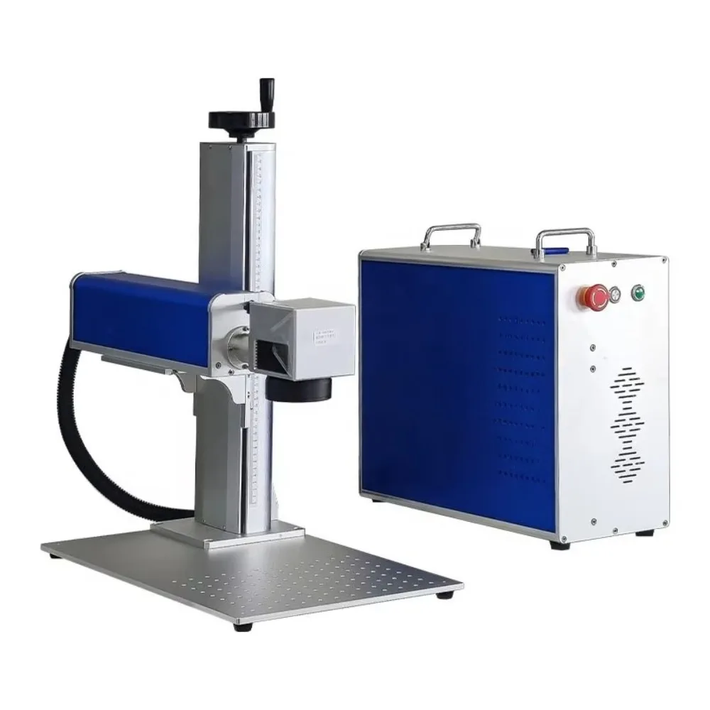 Compact Desktop Fiber Laser Marking Machine 30W 50W with 3D Focus for Metal
