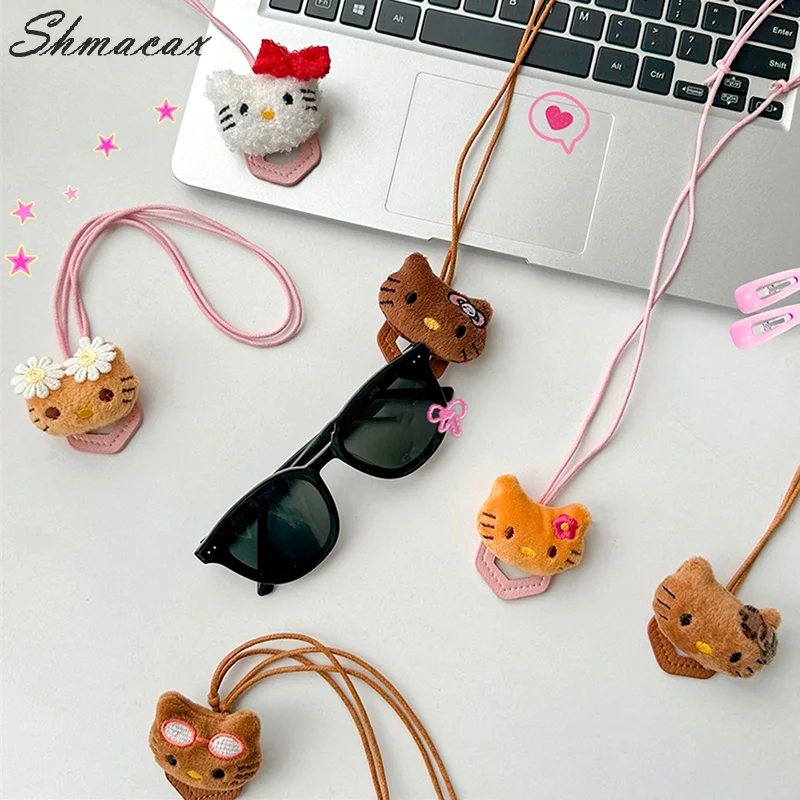 Kawaii Hello Kitty Glasses Lanyard Rope Anime Sanrio Kt Anti-Lost Hanging Neck Glasses Chain Sunglasses Lanyards Eyewear Cord