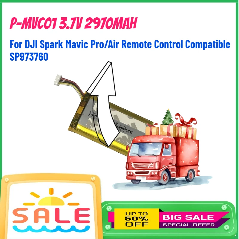 

P-MVC01 3.7V 2970mAh Li-Polymer Battery for DJI Spark Mavic Pro/Air Remote Control Compatible SP973760 Rechargeable Batteries