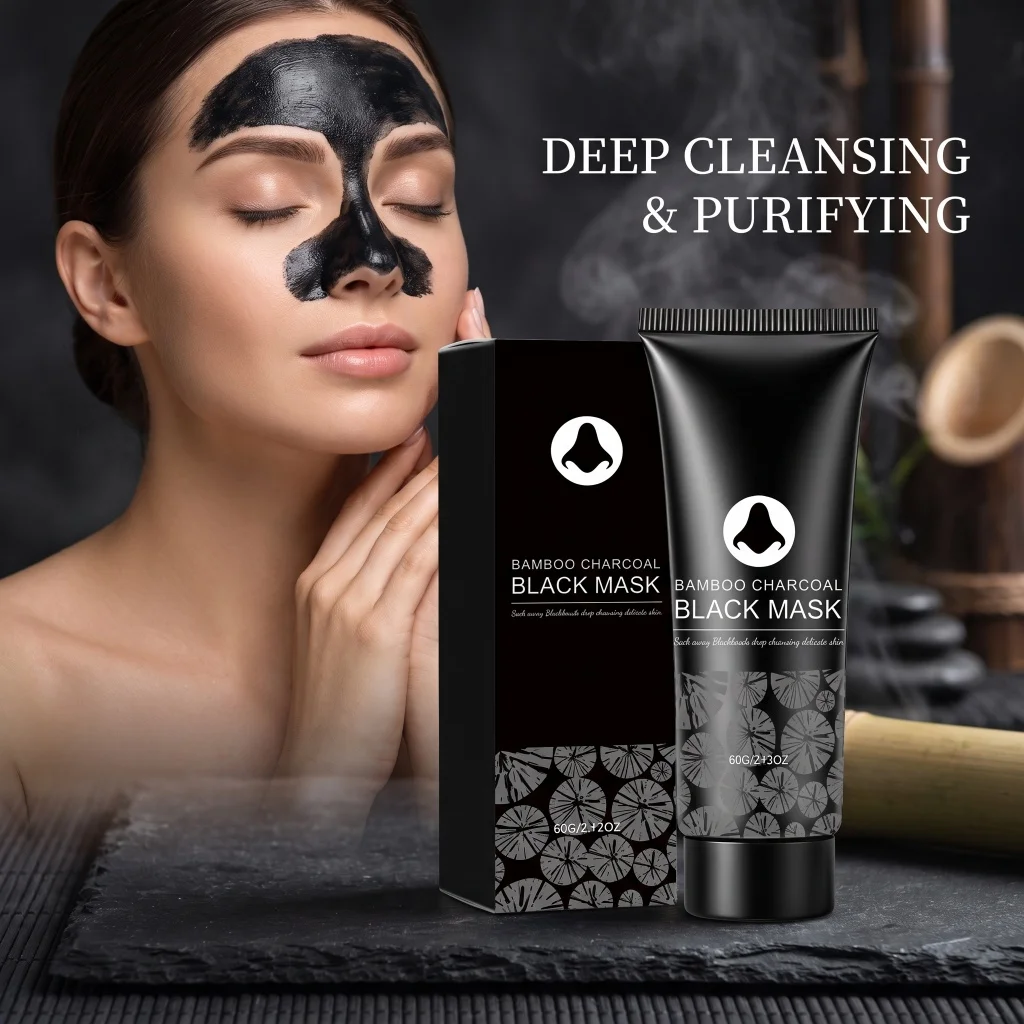 60g Bamboo Charcoal Facial Peel Mask Treat Blackheads Oil Control Deep Purify Refine Pores Revitalize Nose T-Zone Skin Texture