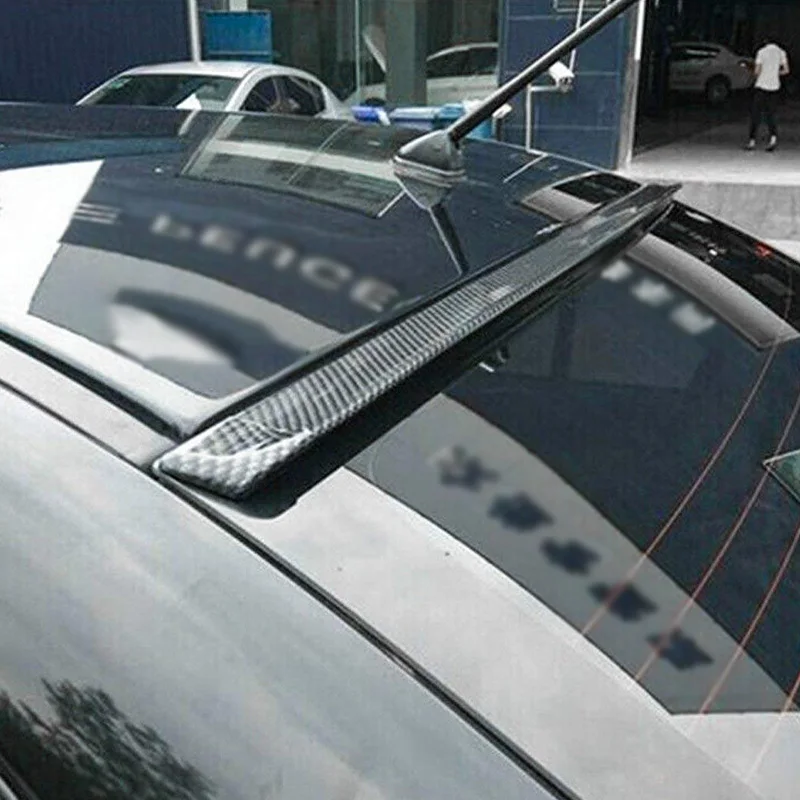 Universal Car Rear Spoiler, DIY Trunk Lip Wing with Carbon Fiber Style for Custom Auto Modification
