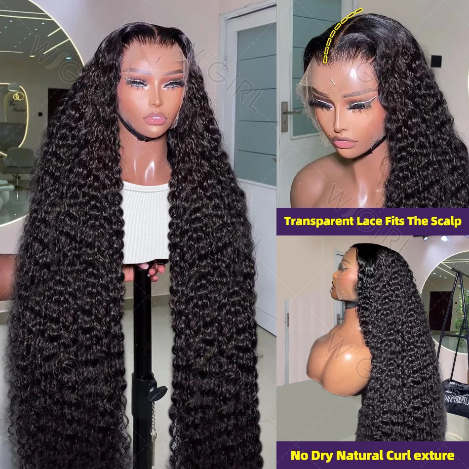 Wigirl Loose Curly 13x6 HD Lace Front Human Hair Wigs 200% Brazilian 30 40 Inch 13x4 13x5 Deep Wave Lace Frontal Wig For Women