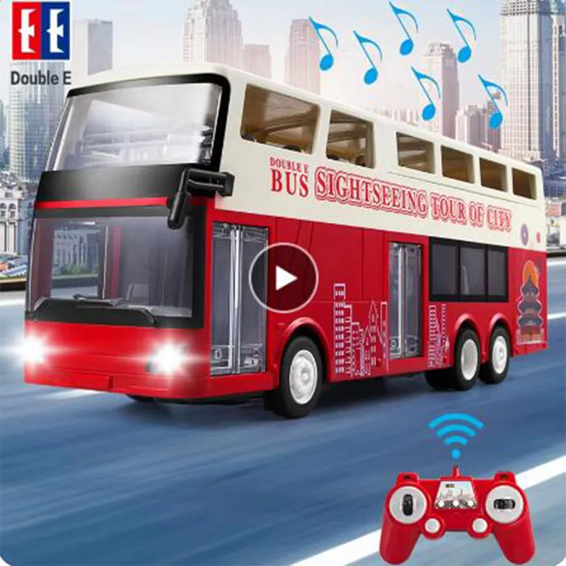 

DoubleE E640 1/18 Alloy Travel Bus Model Double-decker High Imitation Double Sightseeing Bus One key to Open the Door with Light