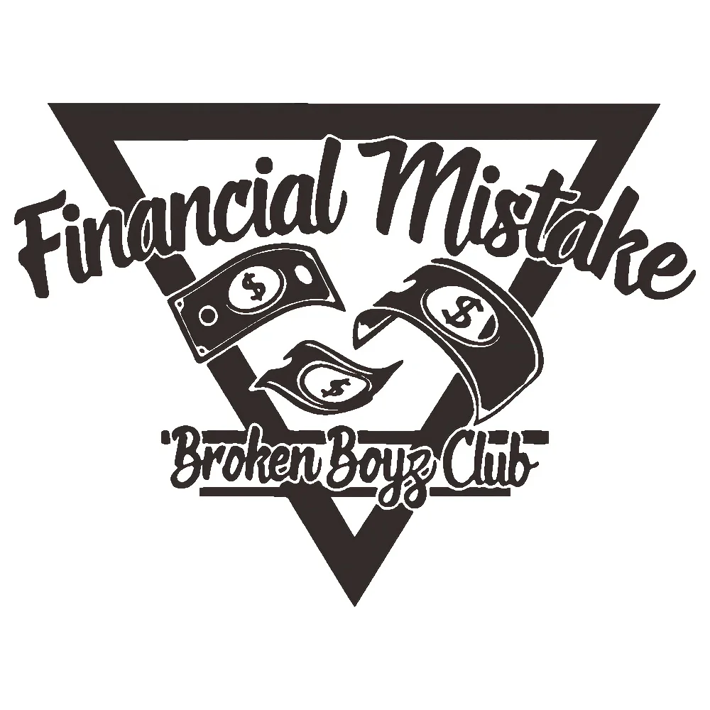 1 قطعة خطأ مالي مثلث كسر بنين نادي نافذة السيارة ملصق أبيض الفينيل مقاوم للماء ديكور خارجي للسيارات #6