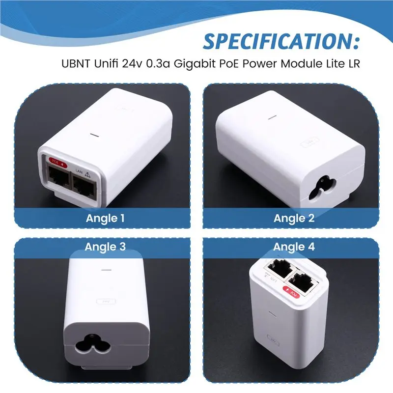 ABJG-3X New UBNT Unifi 24V 0.3A Gigabit Poe Power Module Lite LR