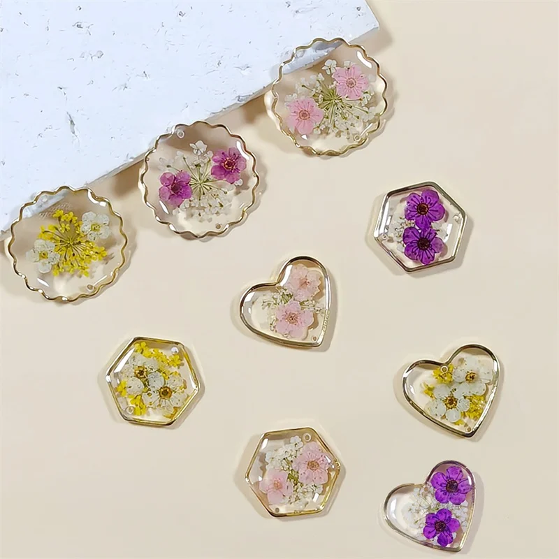 Summer style 20pcs/lot color flowers core geometry hearts rounds floral Irregular shape beads diy jewelry garment hair accessory