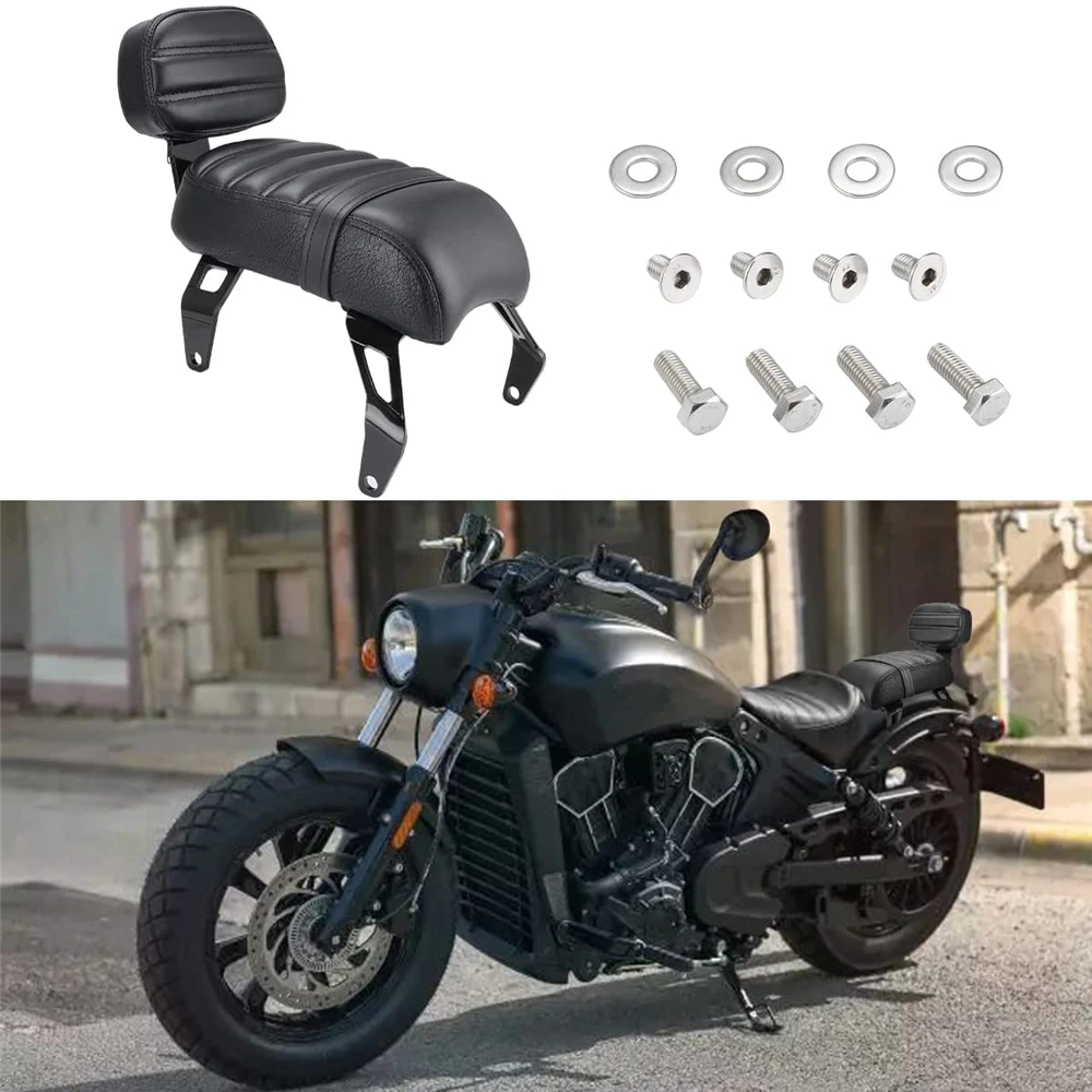 

Motorcycle Leather Rear Passenger Seat Sissy Bar Backrest Pad for Indian Scout Bobber Twenty/Sixty 2018-2021