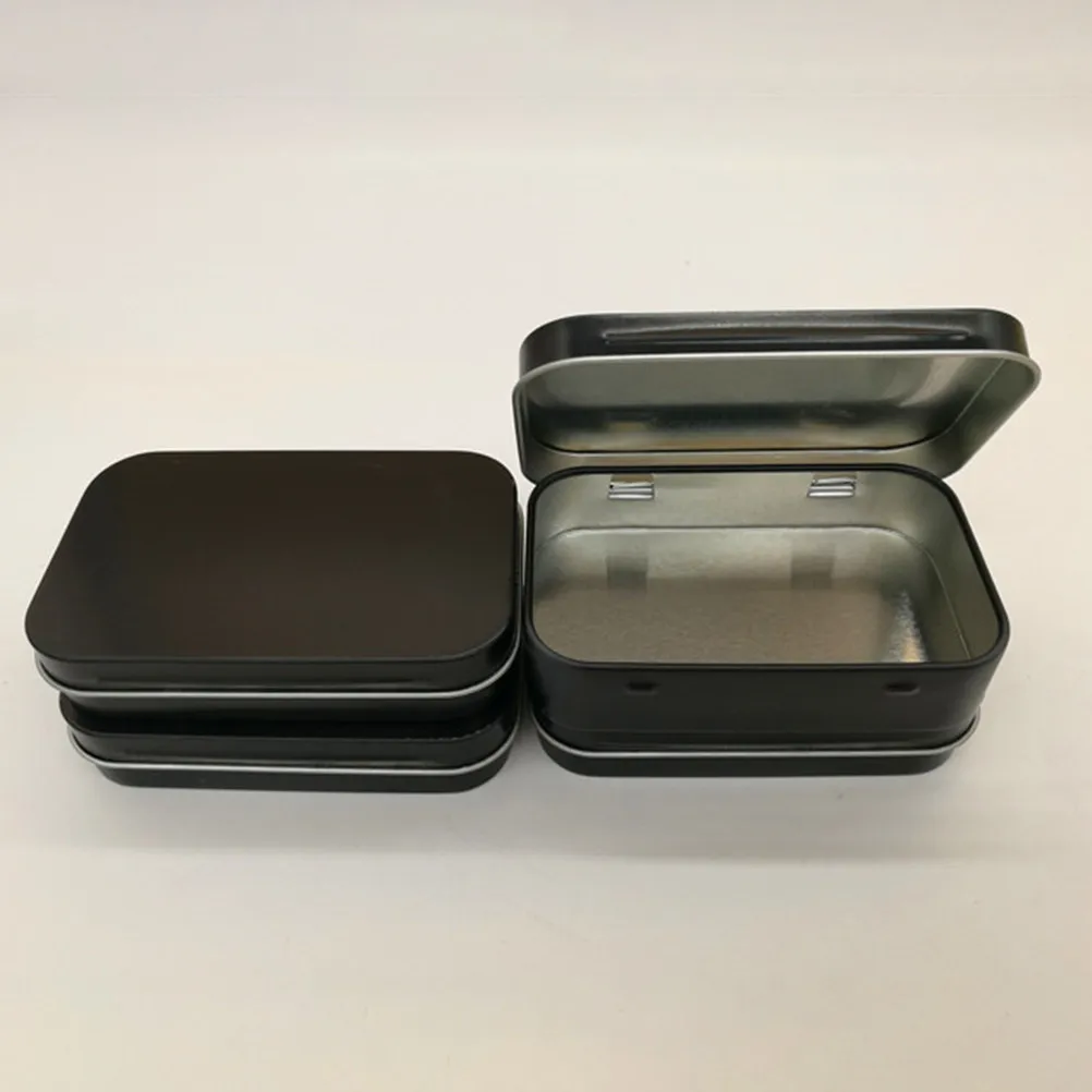 5Pcs Portable Storage Box Rectangular Metal Tin Boxes Compact Lightweight for Travel Trip Camping Eye Shadow Lotions Ointments