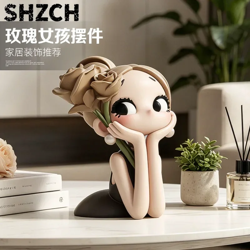 Cute Chibi-style Girl Desktop Ornament, Home Decor, Office Workstation, Mood-stabilizing Birthday Gift, Gift for Girlfriend